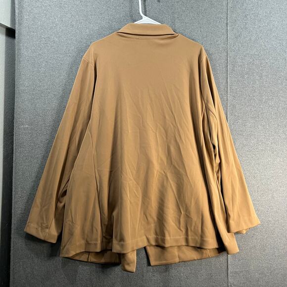 GRAVER Susan Graver Regular LK Fusion Double-Breasted Blazer Rich Camel Size 3X - Picture 2 of 14